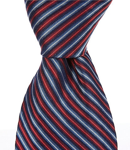 Roundtree & Yorke Big & Tall Micro-Stripe 3 3/8#double; Silk Tie