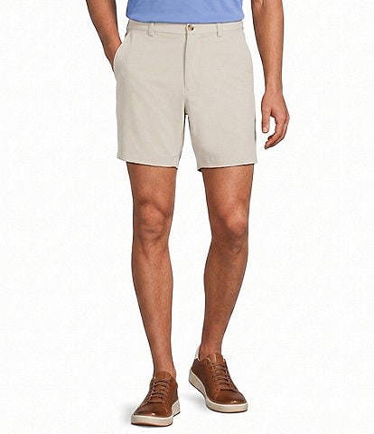 Roundtree & York Performance Flat Front Partial E-Waist 7" Shorts