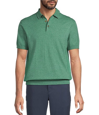 Roundtree & York Short Sleeve Jersey Solid Sweater Knit Polo