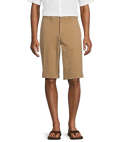 Roundtree & Yorke Flat Front Stretch Washed 13#double; Inseam Chino Shorts