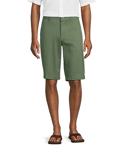 Roundtree & Yorke Flat Front Stretch Washed 13#double; Inseam Chino Shorts