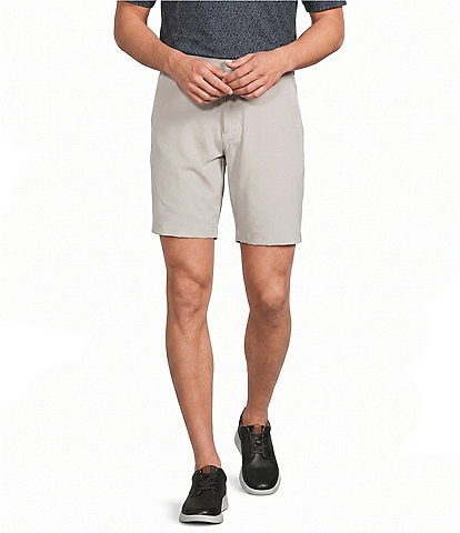 Roundtree & Yorke 9#double; Flat Front Performance Solid Texture Shorts