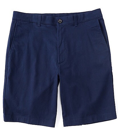 Roundtree & Yorke 9#double; Inseam Flat-Front Washed Chino Shorts