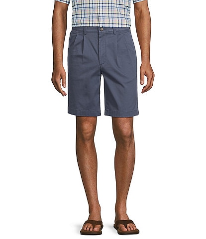 Roundtree & Yorke Pleated Front Washed 9#double; Inseam Chino Shorts