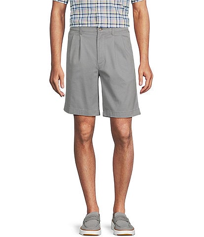Roundtree & Yorke Pleated Front Washed 9#double; Inseam Chino Shorts