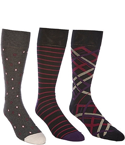 Roundtree & Yorke Assorted Patterned Socks 3-Pack