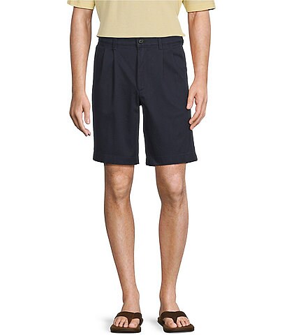 Roundtree & Yorke Big & Tall Pleated Wash 9#double; and 11#double; Inseam Chino Shorts