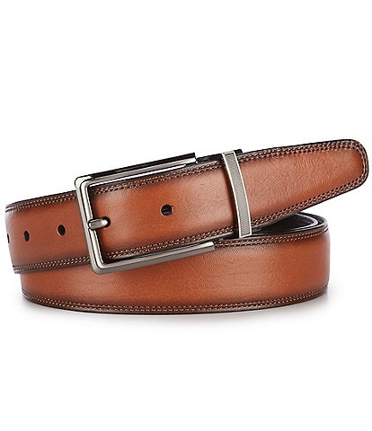 Roundtree & Yorke Big & Tall Reversible Double Double Leather Belt