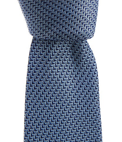 Roundtree & Yorke Big & Tall Lecture Non-Solid 3 3/8#double; Silk Tie