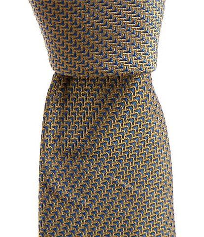 Roundtree & Yorke Big & Tall Lecture Non-Solid 3 3/8" Silk Tie