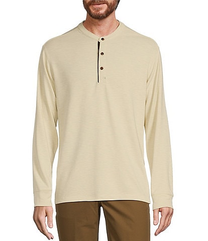 Roundtree & Yorke Big & Tall Long Sleeve Solid Polynosic Henley