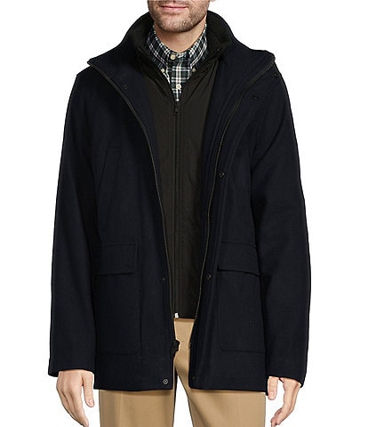 Roundtree & Yorke Big & Tall Long Wool Blend Coat