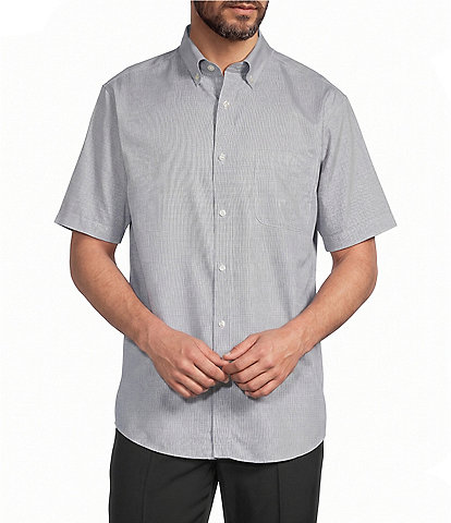 Roundtree & Yorke Big & Tall Non-Iron Short Sleeve Solid Dobby Sport Shirt
