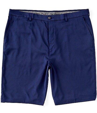 Roundtree & Yorke Big & Tall Flat Front Performance 9#double; and 11#double; Inseam Shorts
