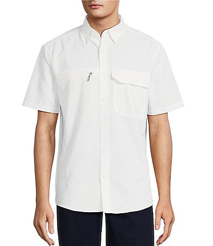 Roundtree & Yorke Big & Tall Performance Charter Vented Short Sleeve Solid Sport Shirt