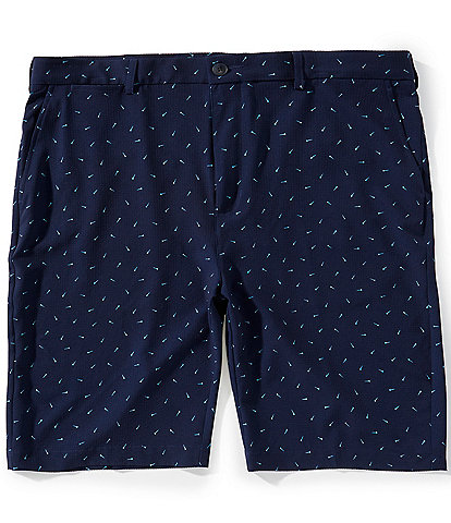 Roundtree & Yorke Big & Tall Performance Classic Fit Flat Front 9" Seersucker Shorts