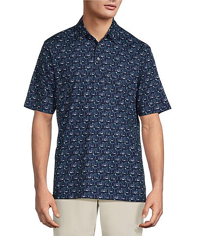 Roundtree & Yorke Big & Tall Performance Short Sleeve Drink Print Polo