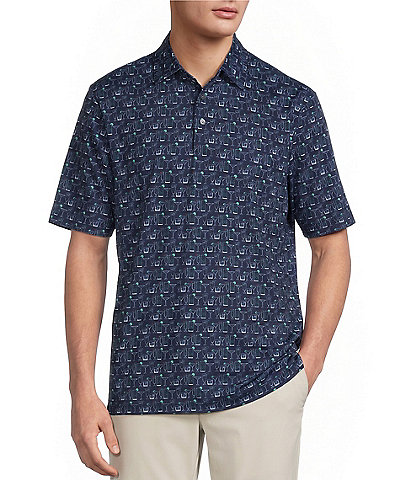Roundtree & Yorke Big & Tall Performance Short Sleeve Drink Print Polo
