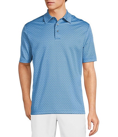 Roundtree & Yorke Big & Tall Performance Short Sleeve Geo Jacquard Polo Shirt