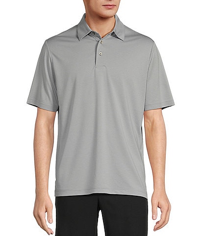 Roundtree & Yorke Big & Tall Performance Short Sleeve Horizontal Textured Jacquard Polo Shirt