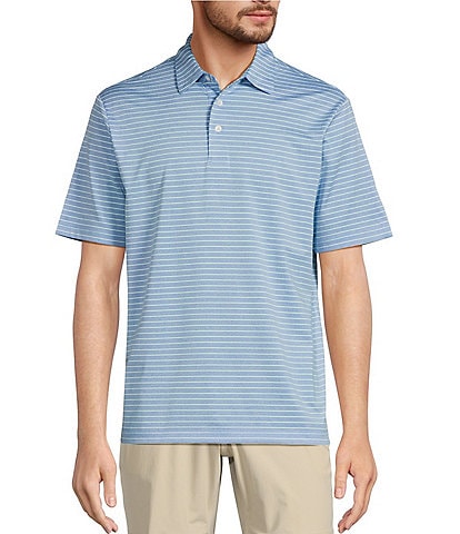 Roundtree & Yorke Big & Tall Performance Short Sleeve Stripe Print Polo Shirt