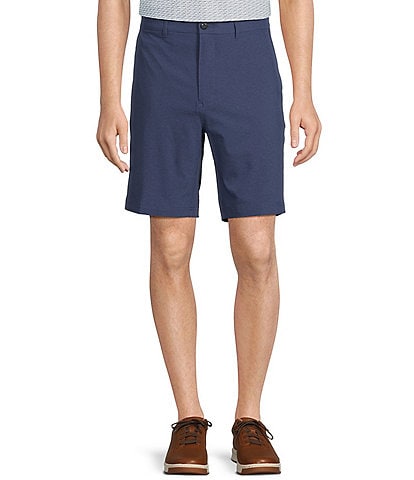 Roundtree & Yorke Big & Tall Performance Stretch Fabric Classic Fit Flat Front 9" And 11" Heathered Shorts