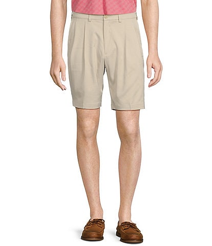 Roundtree & Yorke Big & Tall Performance Stretch Fabric Classic Fit Pleated 9#double; And 11#double; Inseam Solid Shorts