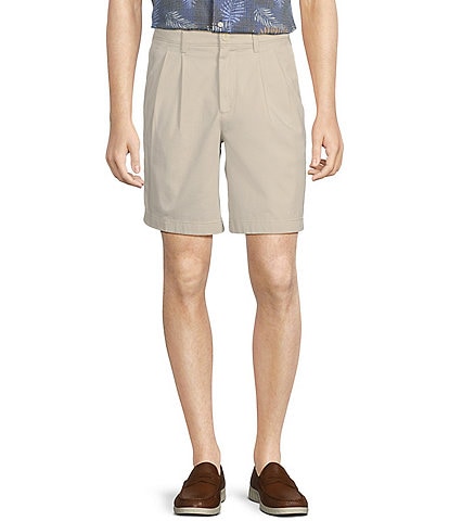 Roundtree & Yorke Big & Tall Pleated Washed 9#double; and 11#double; Inseam Chino Shorts