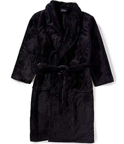 Roundtree & Yorke Big & Tall Plush Shawl Collar Solid Robe