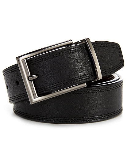 Roundtree & Yorke Big & Tall Reversible Triple Stitch Leather Belt