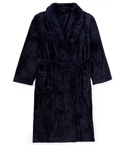 Roundtree & Yorke Big & Tall Robe Long Sleeve Solid Plush Robe