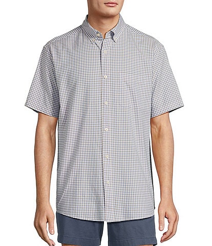 Roundtree & Yorke Big & Tall Short Sleeve Small Check Oxford Sport Shirt