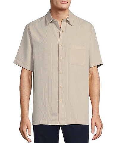 Roundtree & Yorke Big & Tall Short Sleeve Small Check Sport Shirt