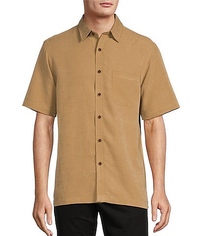 Roundtree & Yorke Big & Tall Short Sleeve Solid Slub Sport Shirt
