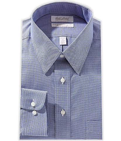 Roundtree & Yorke Big & Tall Slim-Fit Non-Iron Spread Collar Gingham Dress Shirt
