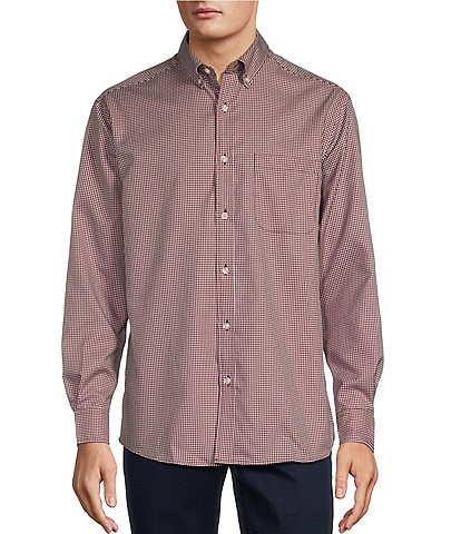 Roundtree & Yorke Big & Tall TravelSmart Classic Fit Easy Care Twill Small Plaid Sport Shirt