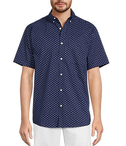 Roundtree & Yorke Big & Tall TravelSmart Easy Care Short Sleeve Turtle Print Sport Shirt