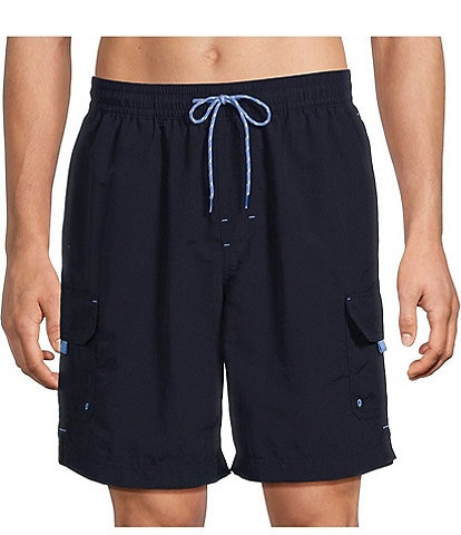 Roundtree & Yorke Boardwalk Cargo 9" Solid Swim Trunk