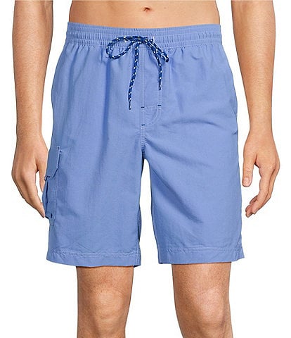 Roundtree & Yorke Boardwalk Cargo Solid 9" Inseam Swim Trunks