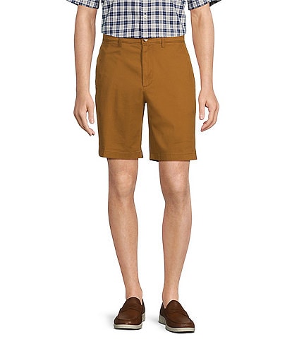 Roundtree & Yorke Casuals Classic Fit Flat Front Washed 9" Chino Shorts