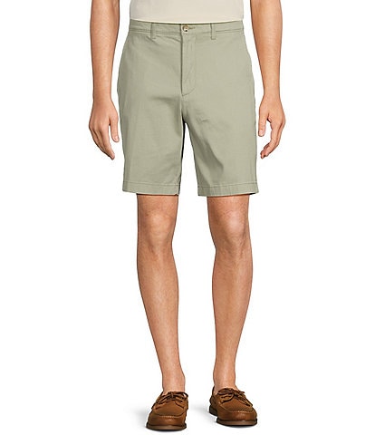 Roundtree & Yorke Casuals Classic Fit Flat Front Washed 9#double; Chino Shorts
