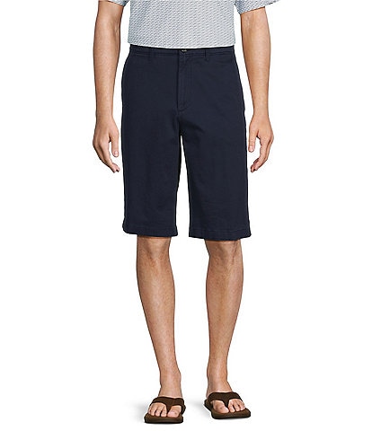 Roundtree & Yorke Performance Flat Front Texture Comfort Stretch Solid  9#double; Inseam Shorts