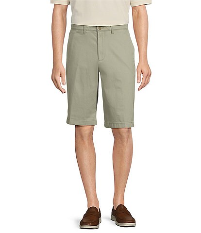 Roundtree & Yorke Casuals Classic Fit Flat Front Washed 13#double; Chino Shorts