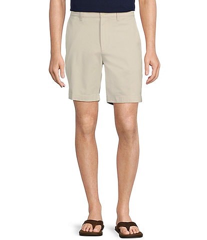 Roundtree & Yorke Casuals Straight Fit Flat Front 8" Inseam Chino Shorts
