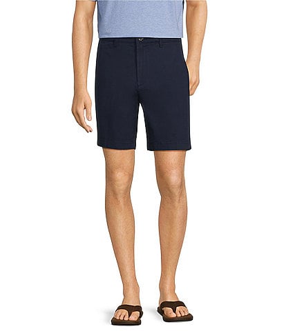 Roundtree & Yorke Casuals Straight Fit Flat Front 8#double; Inseam Chino Shorts