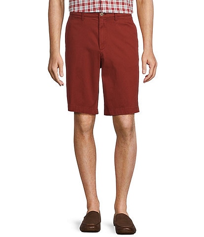 Roundtree & Yorke Casuals Classic Fit Flat Front Washed 11" Chino Shorts