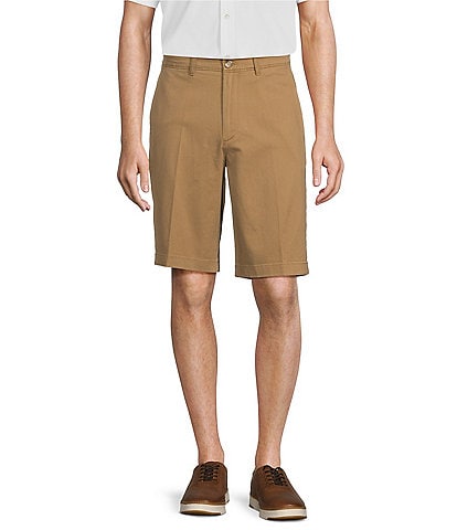 Roundtree & Yorke Casuals Classic Fit Flat Front Washed 11#double; Chino Shorts