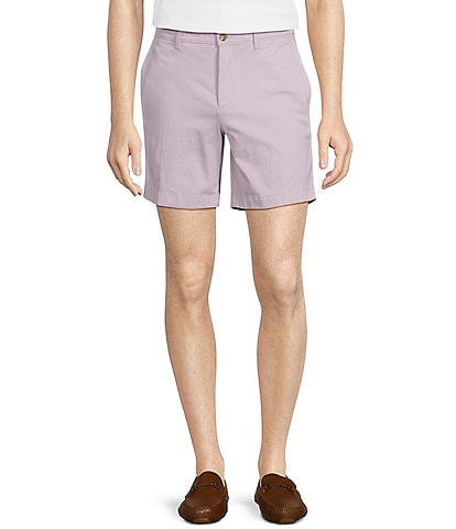 Roundtree & Yorke Casuals Flat Front 7#double; Inseam Washed Chino Shorts