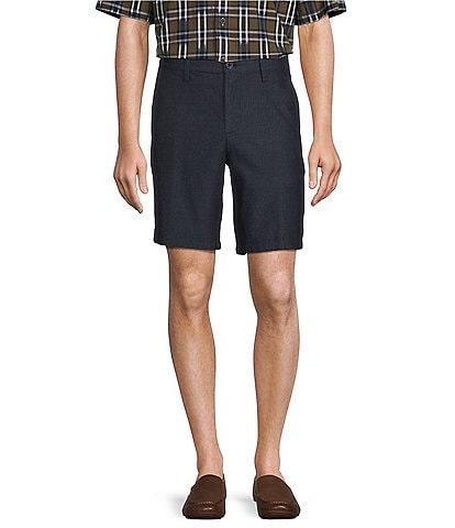 Roundtree & Yorke Casuals Flat Front Straight Fit Dobby Textured 9#double; Inseam Shorts