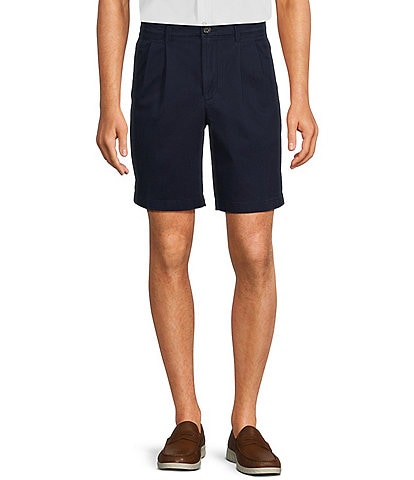 Roundtree & Yorke Casuals Stretch Fabric Classic Fit Pleated Washed 9#double; Chino Shorts